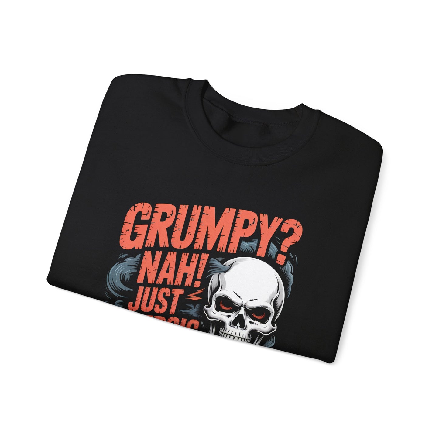 "Grumpy Nah! Just Allergic to Bullsht" Distressed Frame Sweatshirt