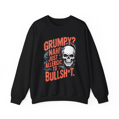 "Grumpy Nah! Just Allergic to Bullsht" Distressed Frame Sweatshirt