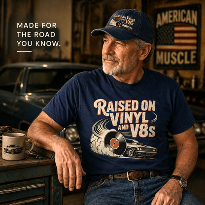 "Raised on Vinyl and V8s" Vintage T-Shirt