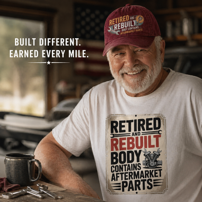 "Retired and Rebuilt. Body Contains Aftermarket Parts" Vintage T-Shirt