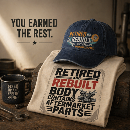 "Retired and Rebuilt. Body Contains Aftermarket Parts" Vintage T-Shirt
