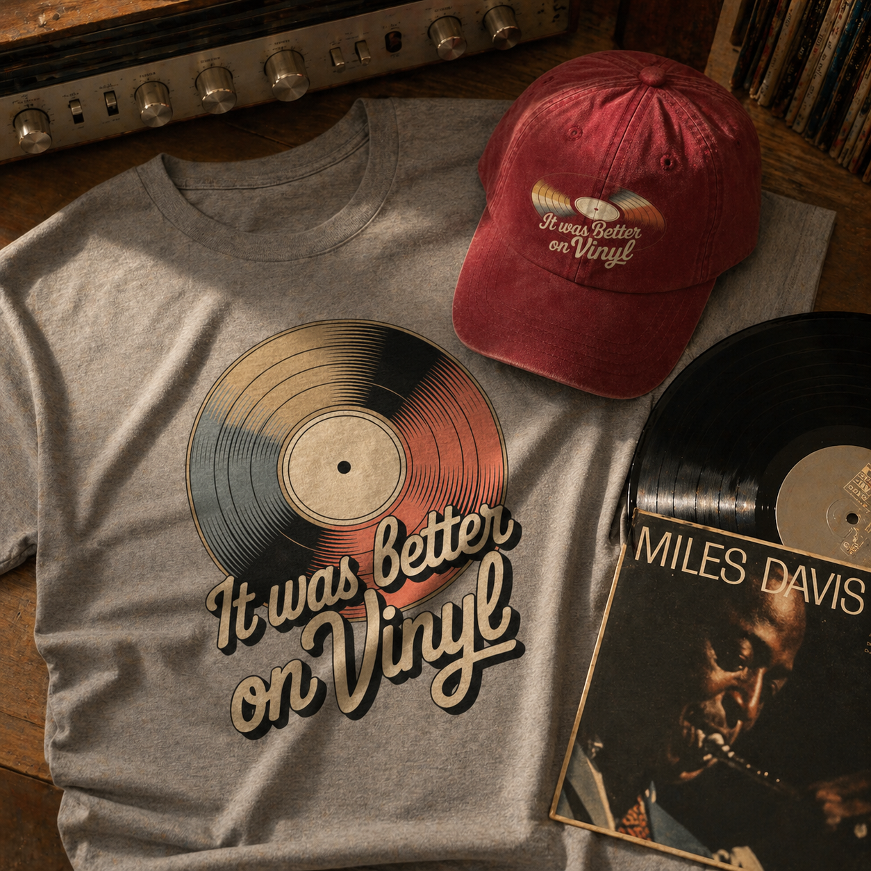 "It Was Better On Vinyl" Retro Music Lover Cap
