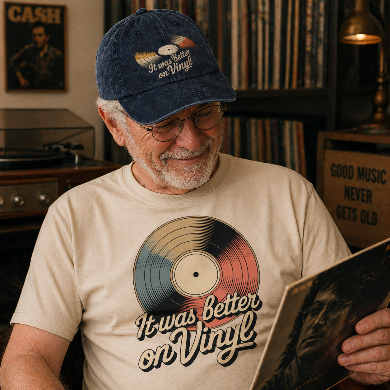 "It Was Better On Vinyl" Retro Music Lover Cap