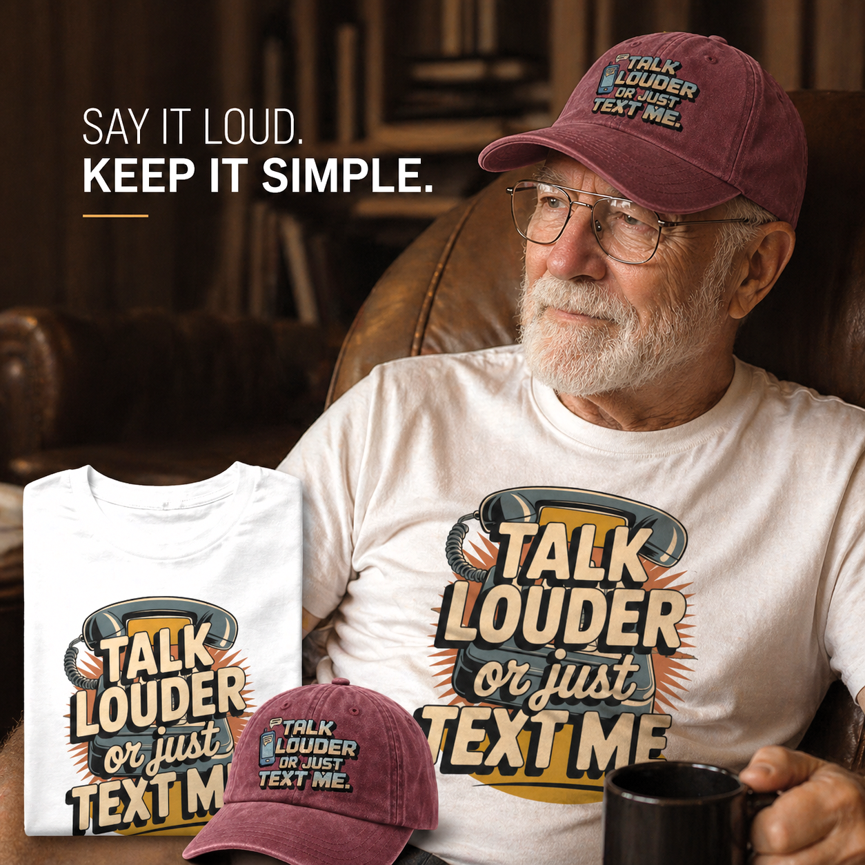 "Talk Louder or Just Text Me" Vintage T-Shirt