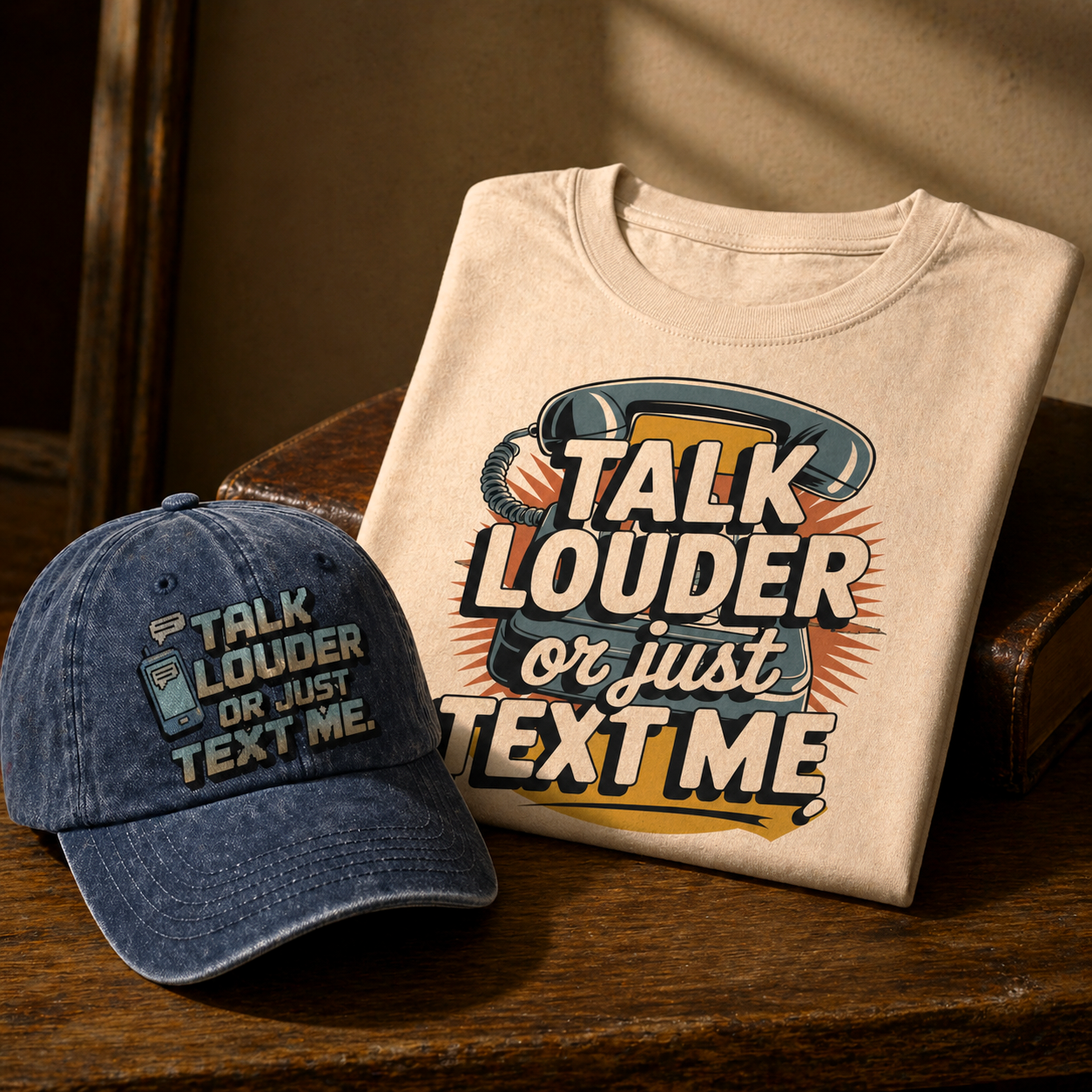 "Talk Louder or Just Text Me" Vintage T-Shirt