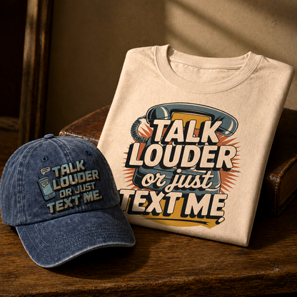 "Talk Louder or Just Text Me" Vintage T-Shirt