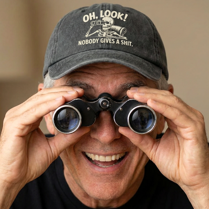 "Oh Look Nobody Gives a Sh*t" Skeleton Vintage Denim Cap