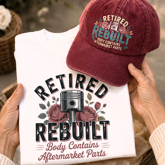 "Retired Rebuilt Body Contains Aftermarket Parts" Vintage T-Shirt