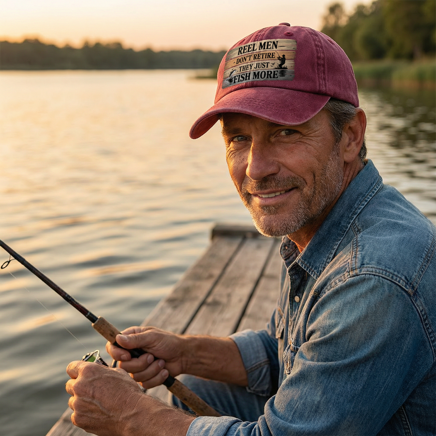 "Reel Men Don’t Retire – They Just Fish More" Vintage Cap