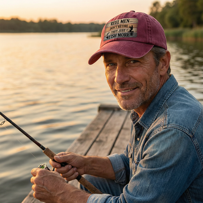 "Reel Men Don’t Retire – They Just Fish More" Vintage Cap