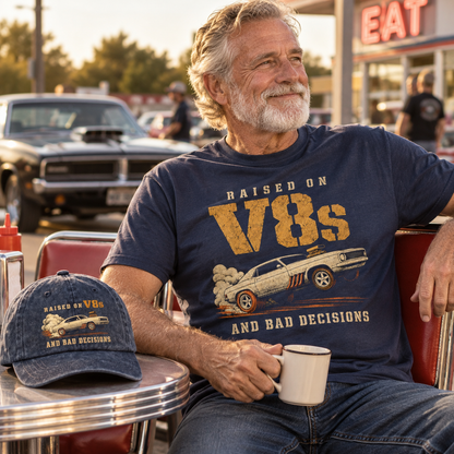 "Raised on V8s and Bad Decisions" Vintage T-Shirt