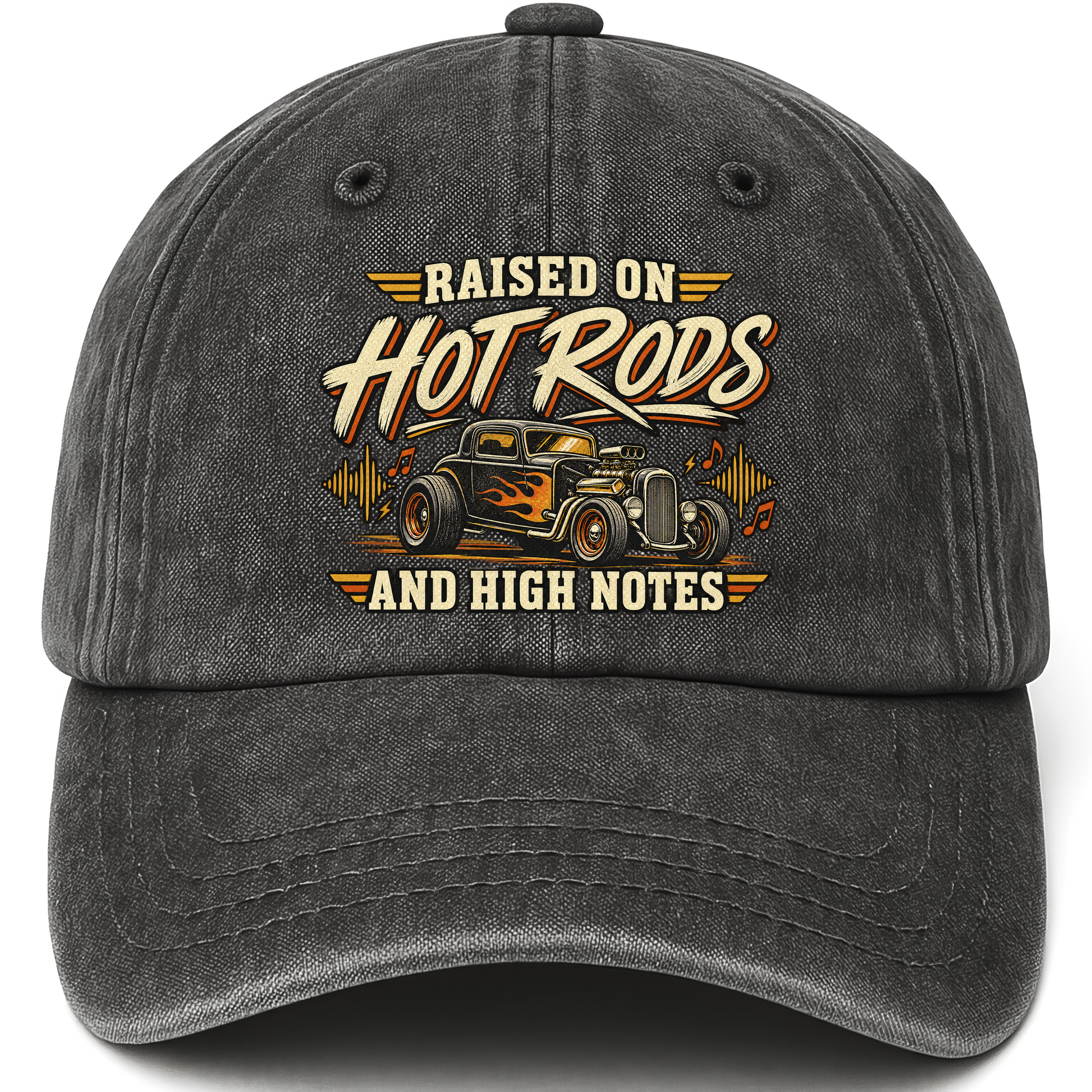 Black vintage washed cap with Find Your Undertone Before You Pick A Palette printed front design