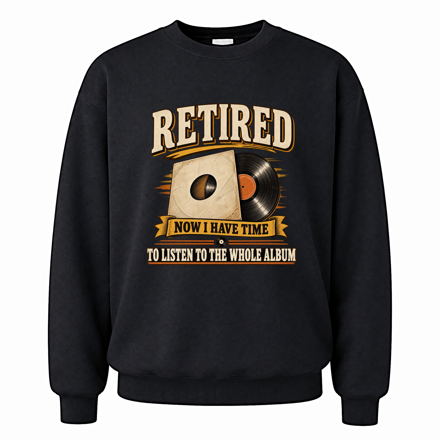 Black vintage sweatshirt with 37 time for the whole album ideogram 4x printed front design