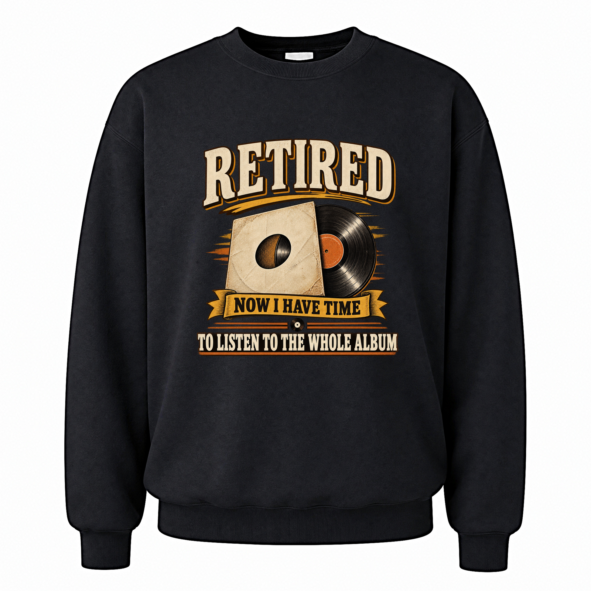 Black vintage sweatshirt with 37 time for the whole album ideogram 4x printed front design