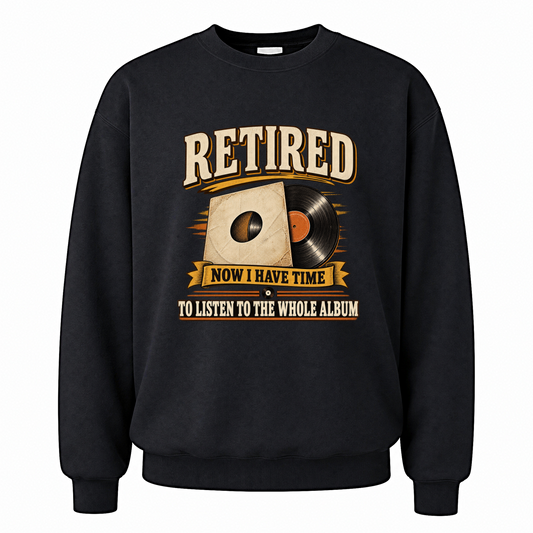 Black vintage sweatshirt with 37 time for the whole album ideogram 4x printed front design