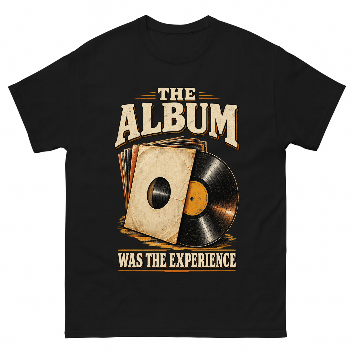 Black vintage t-shirt with The Album Was The Experience printed front design