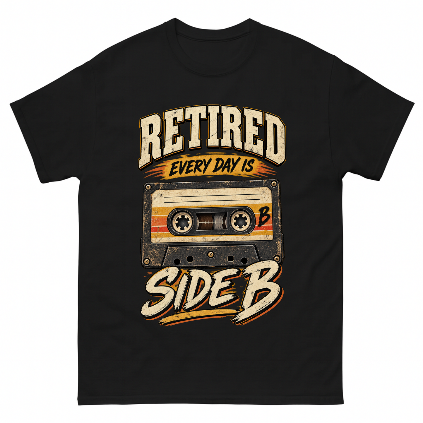 Black vintage t-shirt with 38 every day is side b ideogram 4x printed front design
