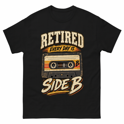 Black vintage t-shirt with 38 every day is side b ideogram 4x printed front design