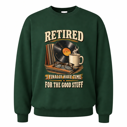 Forest Green vintage sweatshirt with 40 time for the good stuff ideogram 4x printed front design