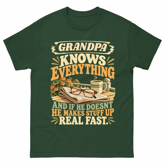 Forest Green vintage t-shirt with Your Name Knows Everything printed front design