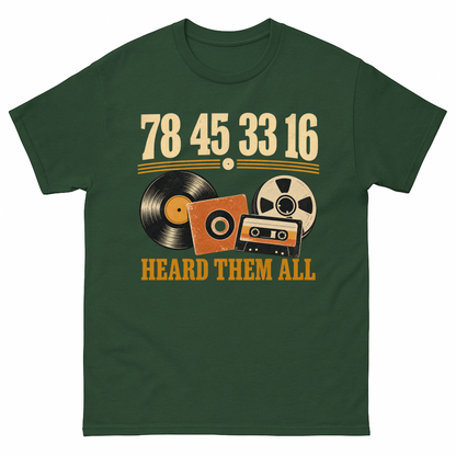 Forest Green vintage t-shirt with 78 45 3316 Hard Them All printed front design
