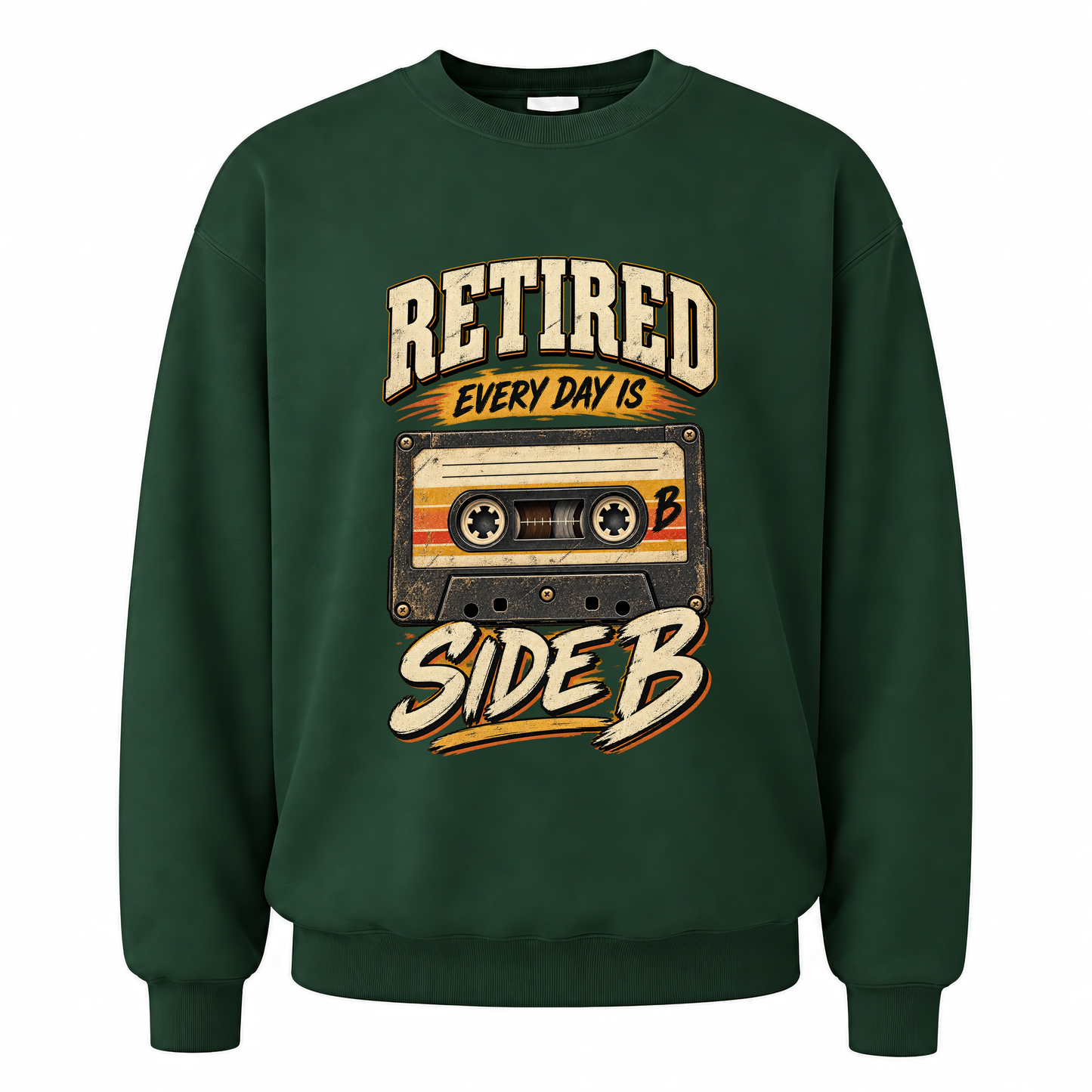 Forest Green vintage sweatshirt with 38 every day is side b ideogram 4x printed front design