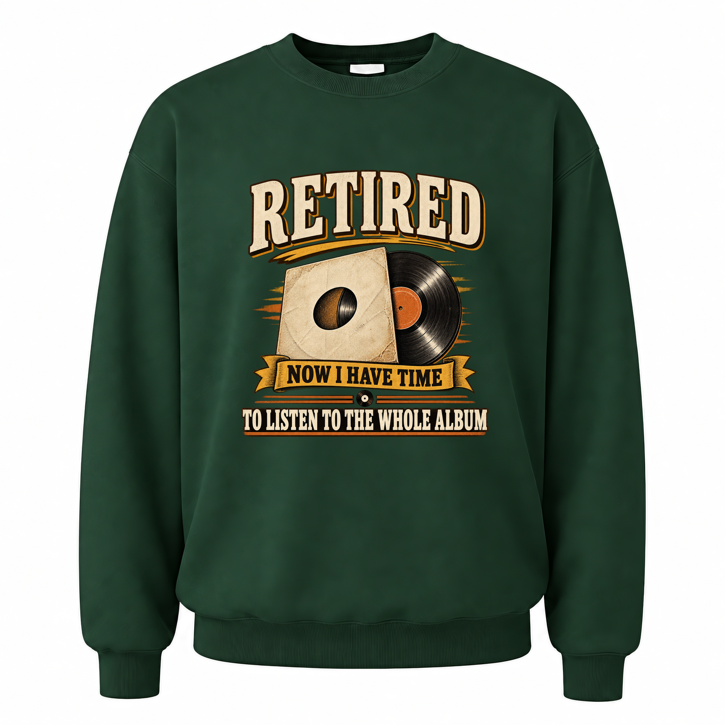 Forest Green vintage sweatshirt with 37 time for the whole album ideogram 4x printed front design