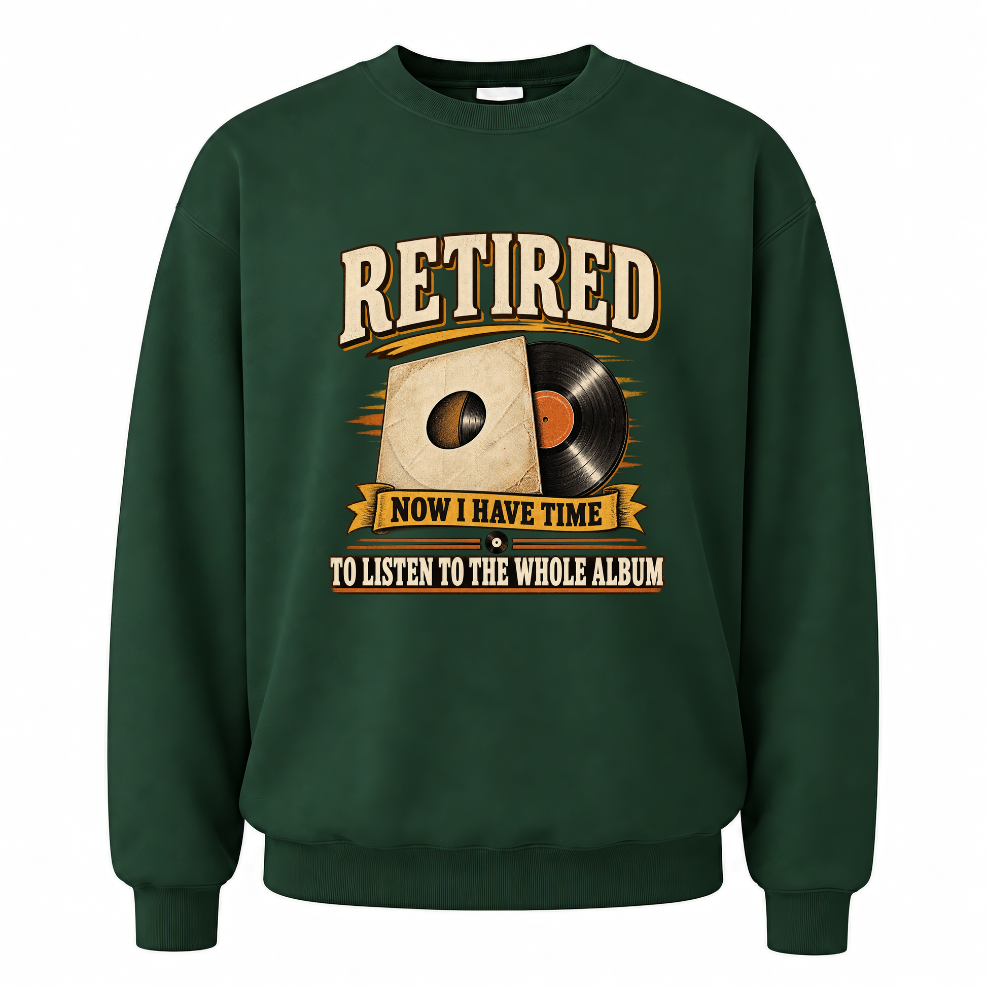 Forest Green vintage sweatshirt with 37 time for the whole album ideogram 4x printed front design