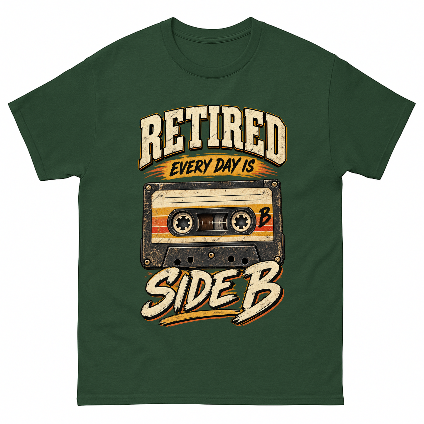 Forest Green vintage t-shirt with 38 every day is side b ideogram 4x printed front design
