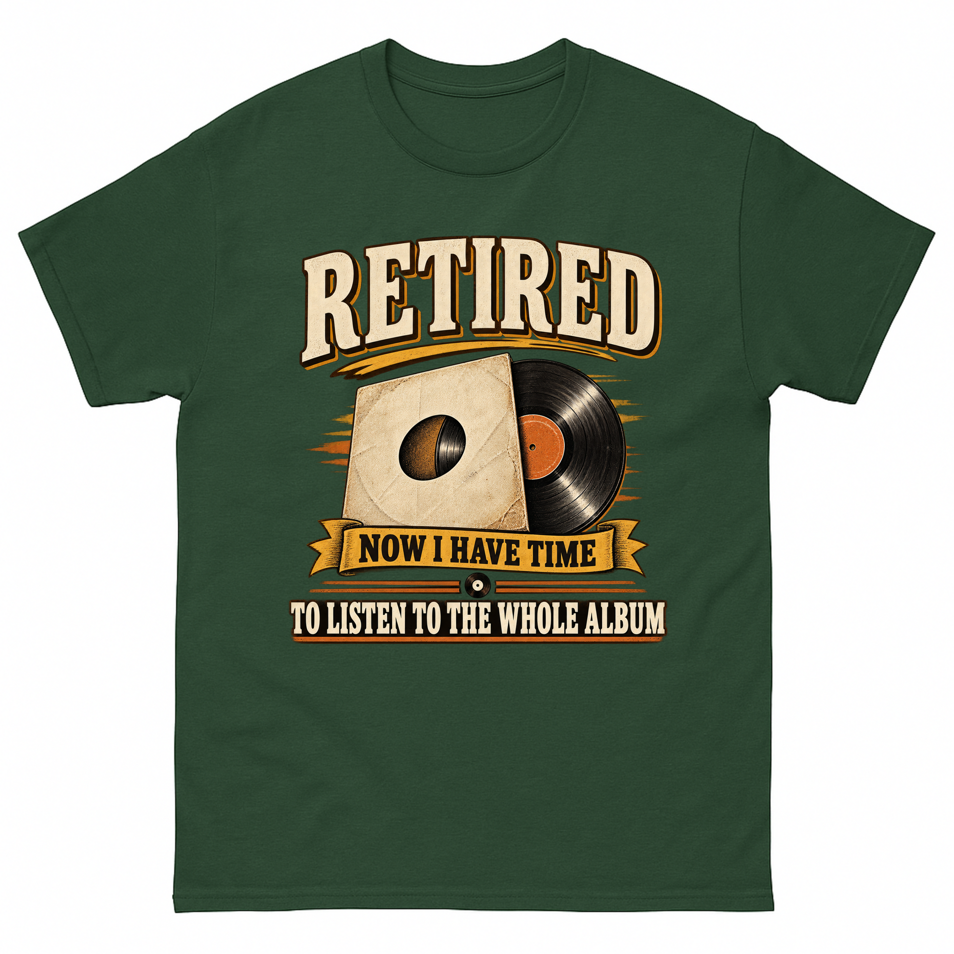 Forest Green vintage t-shirt with 37 time for the whole album ideogram 4x printed front design