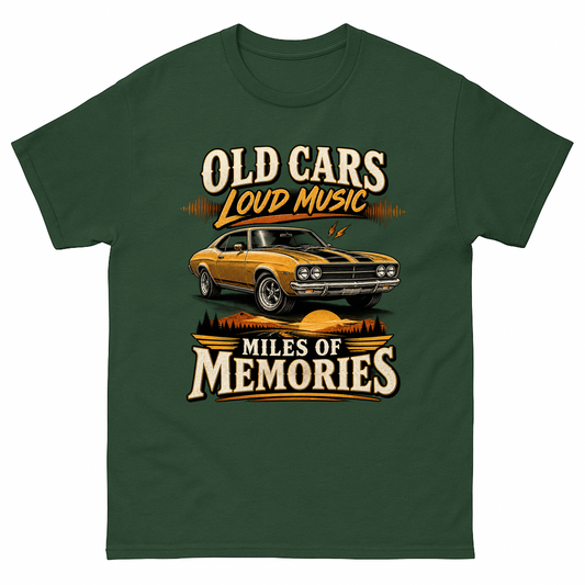 Forest Green vintage t-shirt with Happy Weekend! printed front design