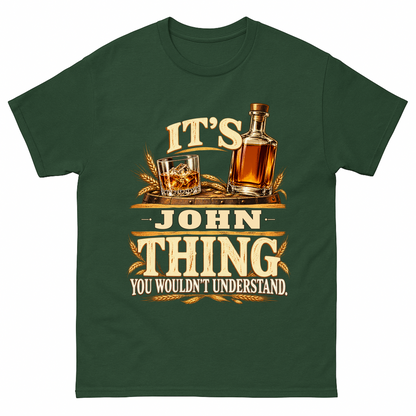 Forest Green vintage t-shirt with It's Your Name Thing printed front design