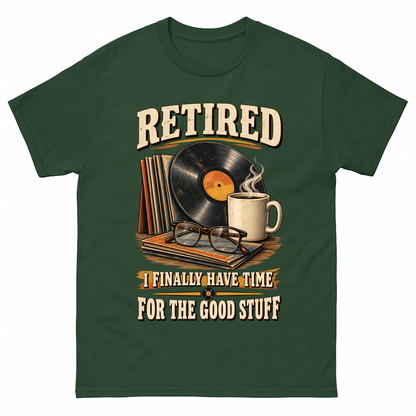 Forest Green vintage t-shirt with 40 time for the good stuff ideogram 4x printed front design