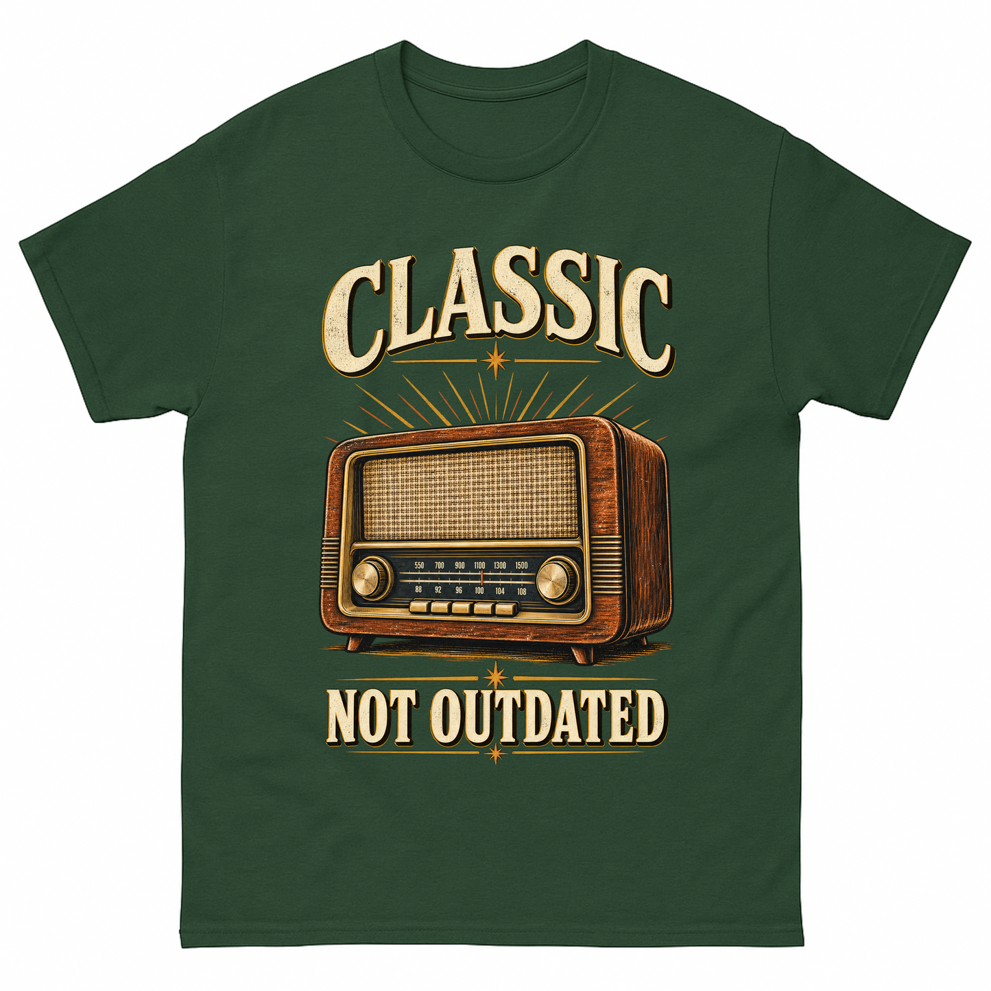 Forest Green vintage t-shirt with 44 classic not outdated ideogram 4x printed front design