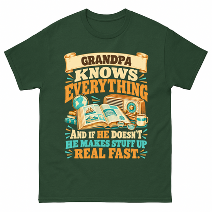 Forest Green vintage t-shirt with Your Name Knows Everything printed front design