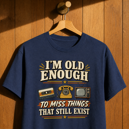 42 miss things that still exist printed vintage t-shirt hanging view