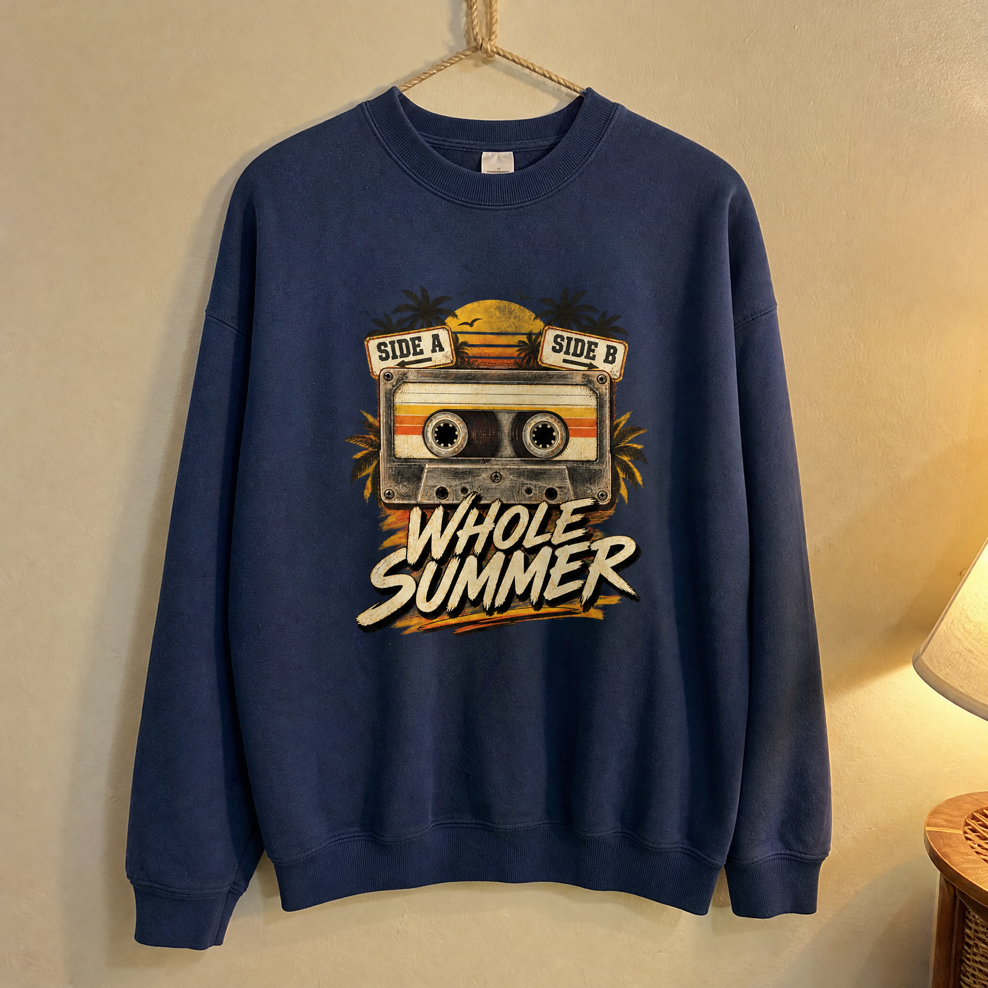 Side A Side B Whole Summer printed vintage sweatshirt hanging view