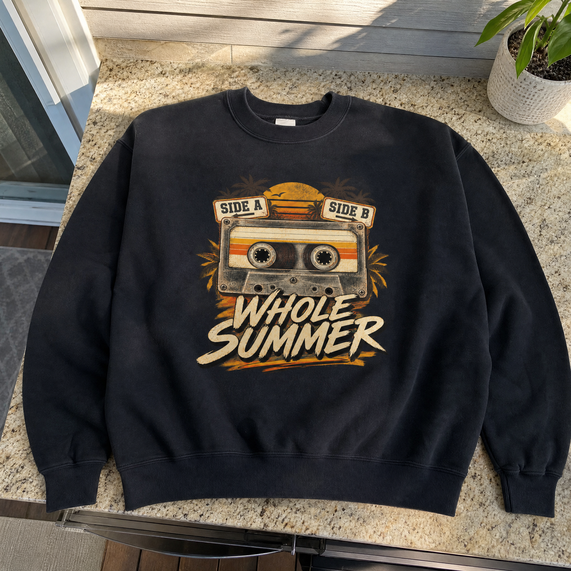 Vintage sweatshirt featuring printed Side A Side B Whole Summer design