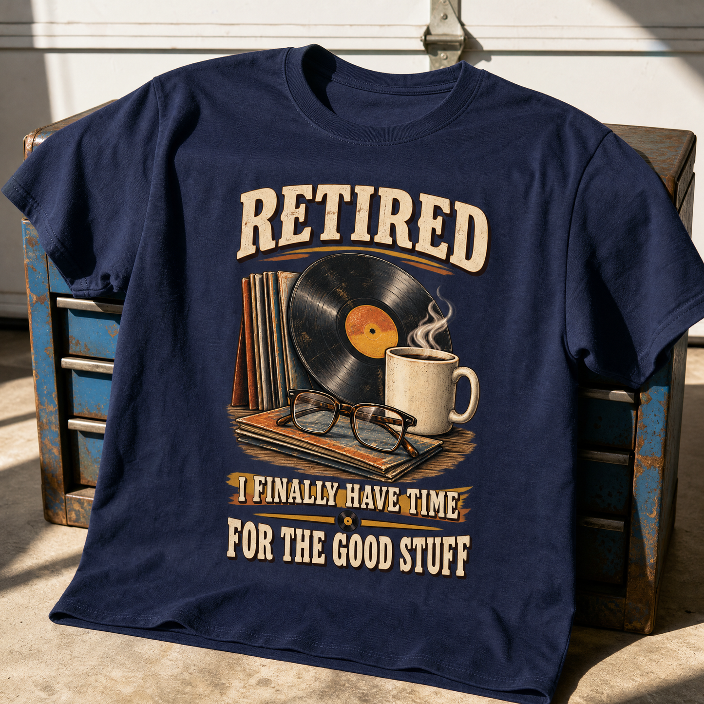 Vintage t-shirt with printed “40 time for the good stuff” design, hero view