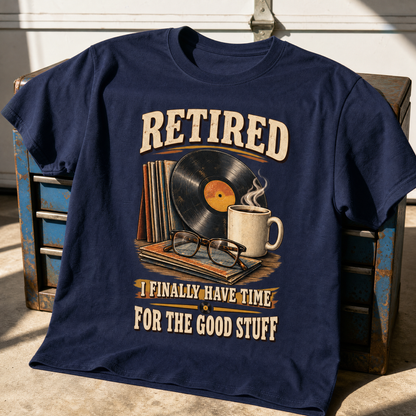 Vintage t-shirt with printed “40 time for the good stuff” design, hero view