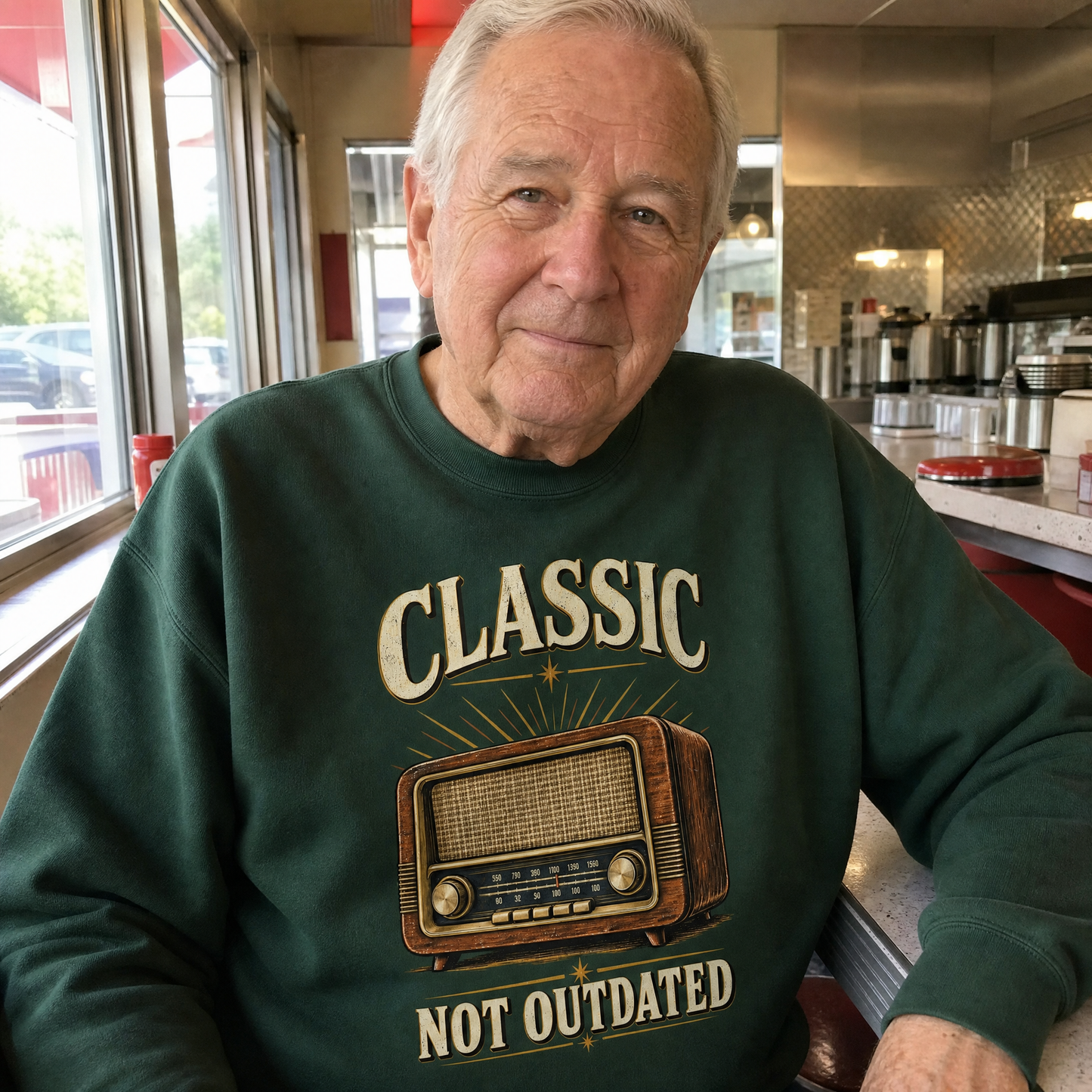 Vintage sweatshirt with printed 44 classic not outdated ideogram design