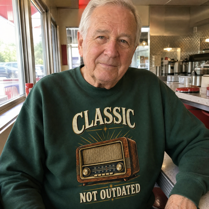 Vintage sweatshirt with printed 44 classic not outdated ideogram design