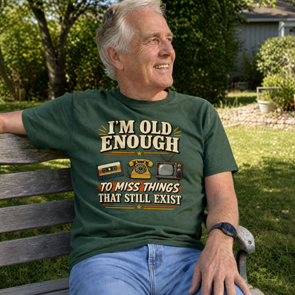 42 Miss Things That Still Exist printed vintage t-shirt, lifestyle view