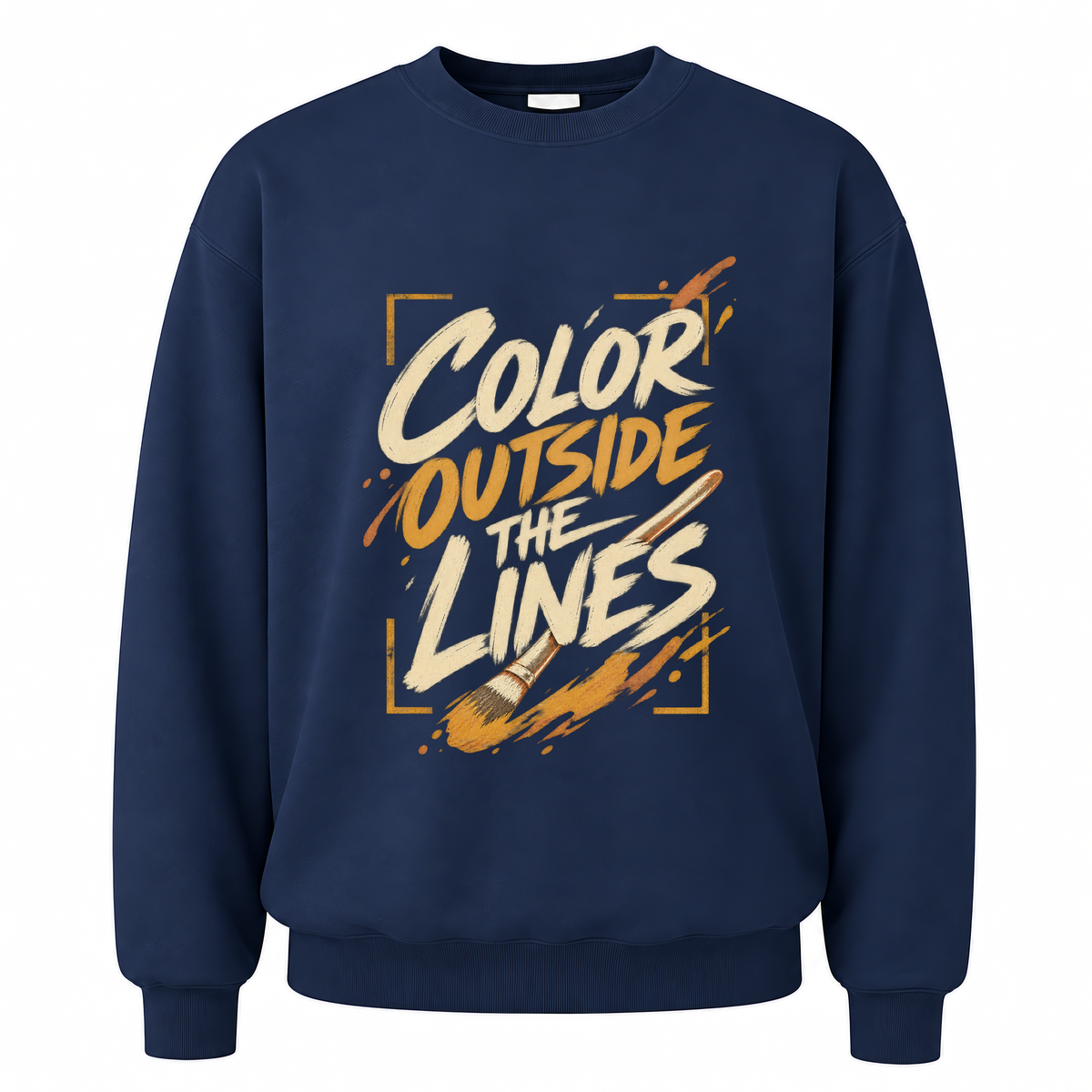 Navy vintage sweatshirt with Painting Outside The Lines printed front design