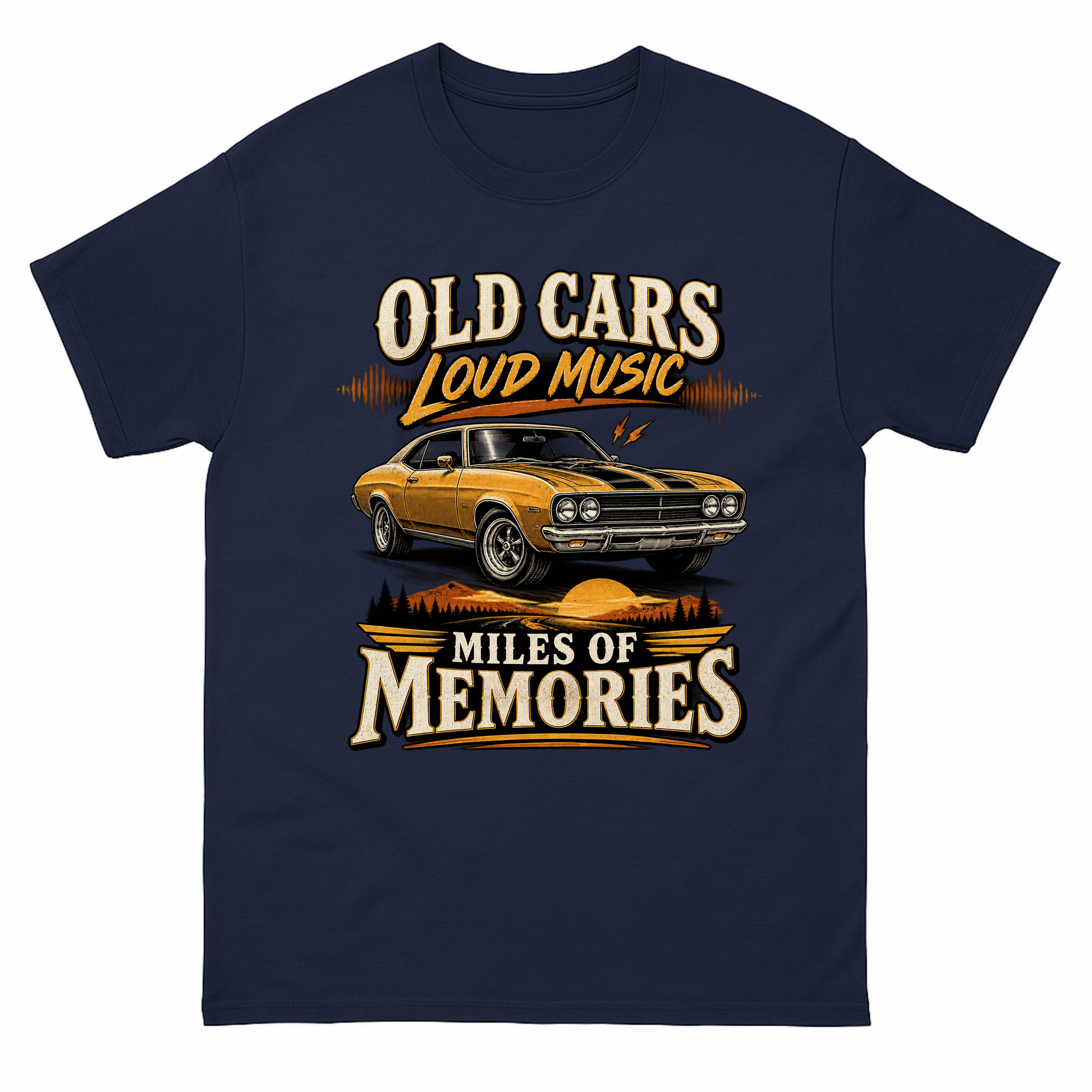 Navy vintage t-shirt with Happy Weekend! printed front design