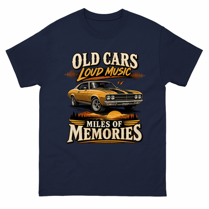 Navy vintage t-shirt with Happy Weekend! printed front design