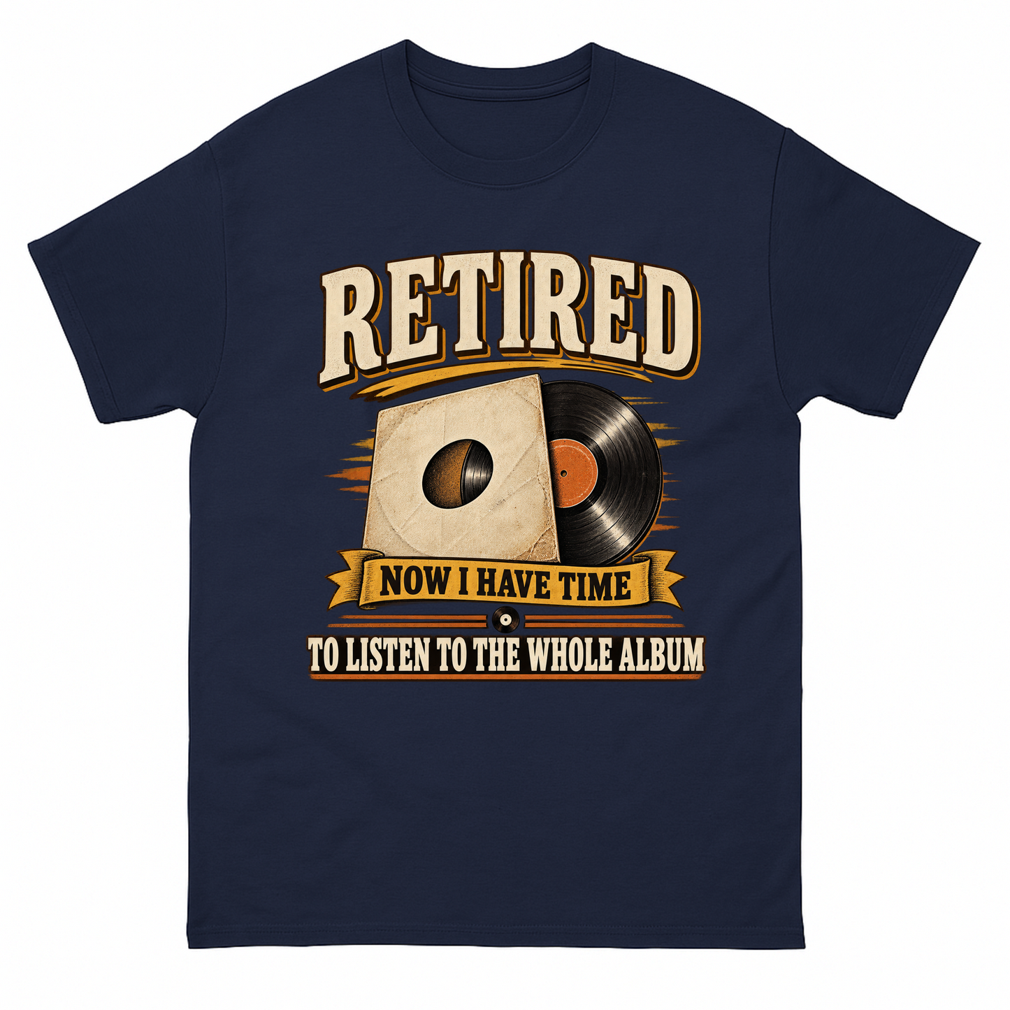 Navy vintage t-shirt with 37 time for the whole album ideogram 4x printed front design