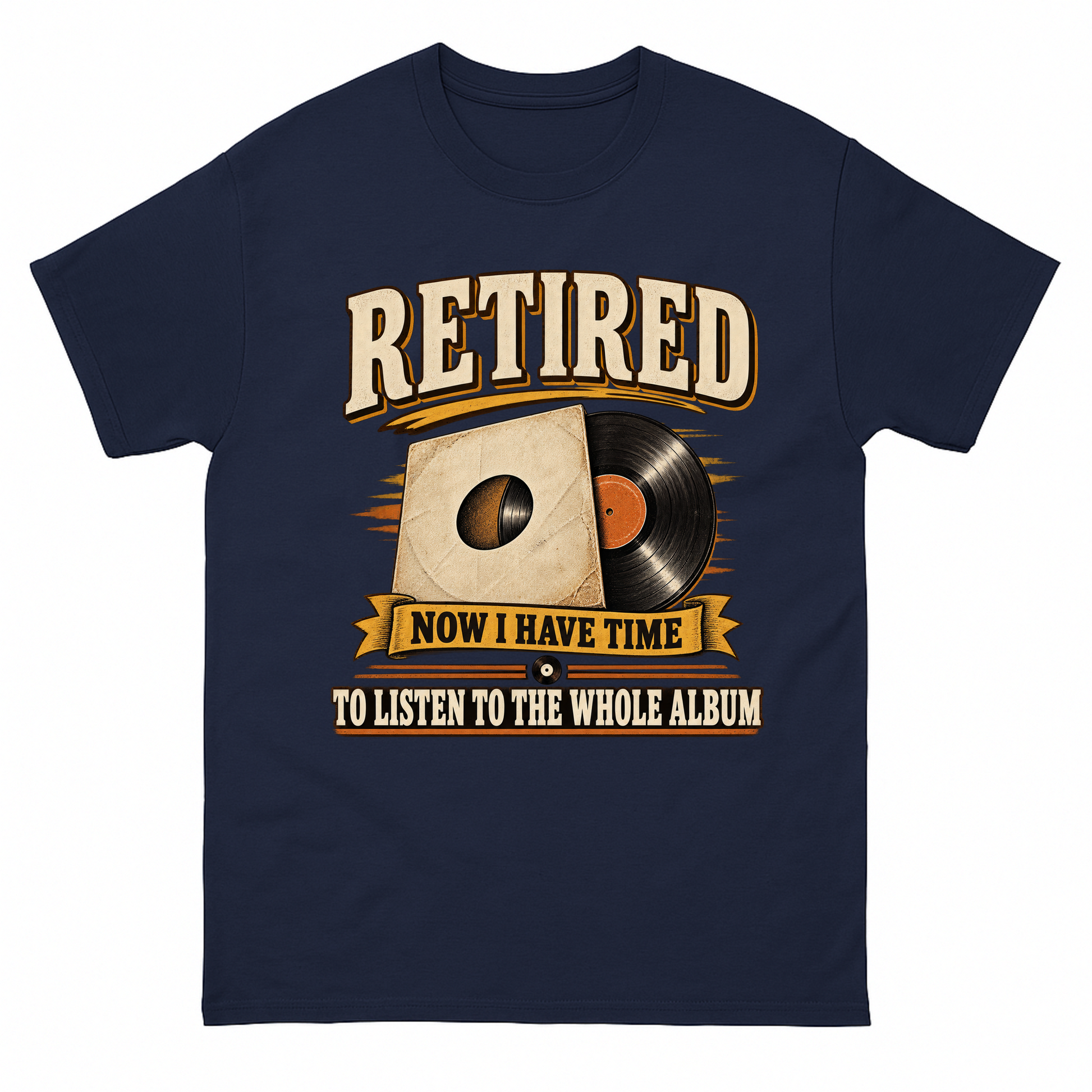 Navy vintage t-shirt with 37 time for the whole album ideogram 4x printed front design