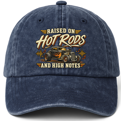 Navy vintage washed cap with Find Your Undertone Before You Pick A Palette printed front design