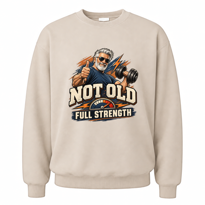Sand vintage sweatshirt with Arnold Full Strength printed front design